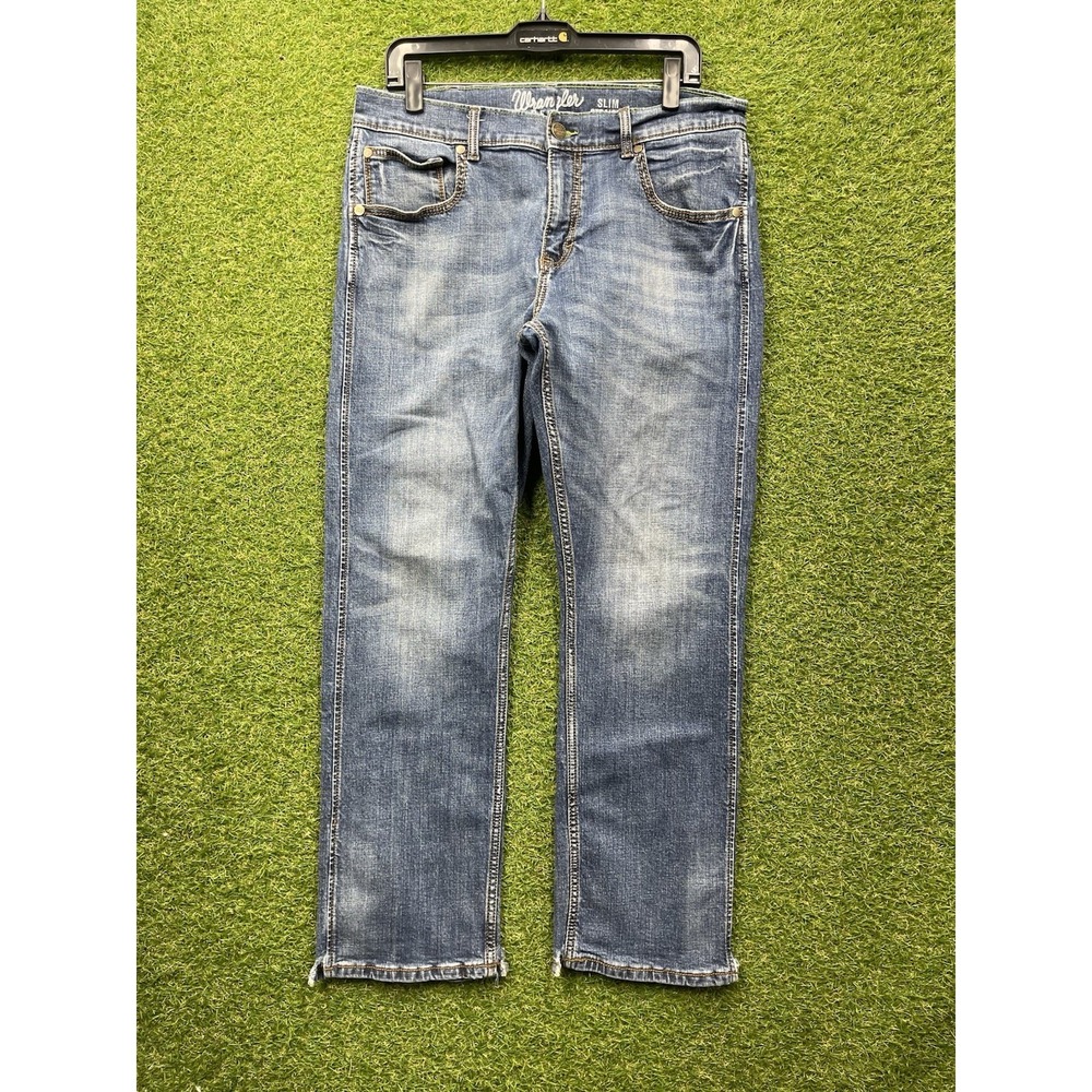 Wrangler 20x Mens 32x28 Slim Straight Jeans Cowboy Riding Denim Rancher Work